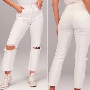 Abercrombie Ankle High Rise Straight Jeans